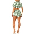 thumbnail image 3 of MODA NOVA Juniors 2 Pieces Laurel Tie Front Print Top Set Green M, 3 of 6