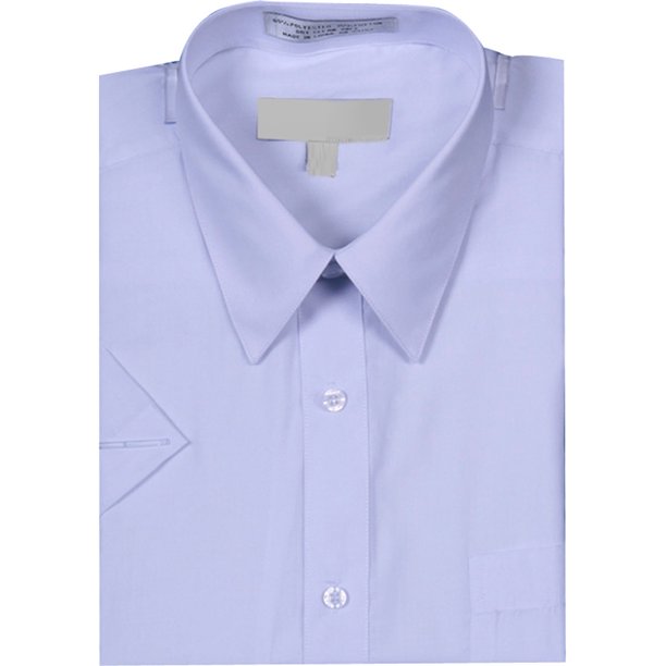 Sunrise Outlet Men's Basic Short Sleeve Dress Shirt Solid Color