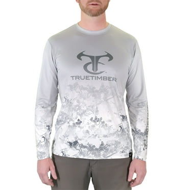 TrueTimber Men's Long Sleeve Sublimated Performance Fishing Tee, Viper Snow, L