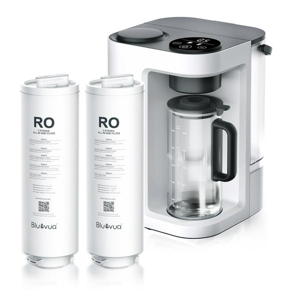 RO100ROPOT-LITE Countertop Reverse Osmosis Water Filter System, White, with One Extra Replacement Filter, Bundle