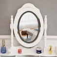 thumbnail image 4 of Hassch Makeup Vanity Table with Lighted Mirror and Cushioned Stool, Modern Dressing Table with 4 Drawers, Easy Assembly, White, 4 of 7