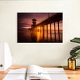 thumbnail image 3 of Elephant Stock Sunset At Huntington Beach Pier Wall Art - Horizontal Canvas Wall Art - Living Room Wall Decor - Nautical Canvas - Brown And Orange Decor - 12" x 8", 3 of 8