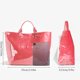 thumbnail image 5 of Bolsa de mano Lushandy de PVC para mujer, estampado de letras, color rosa impermeable, 5 of 7