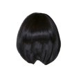 thumbnail image 4 of Pelucas Bob sintéticas rectas cortas negras `` con flequillo + gorro de shamjiam Mujeres Bob pelucas, 4 of 8