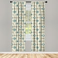 thumbnail image 3 of Ambesonne Compass Curtains, Marine Inspired Retro, Pair of 28"x84", Beige Teal, 3 of 5