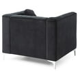 thumbnail image 5 of Maklaine Contemporary styled Soft Velvet Chair in Black Finish, 5 of 5