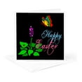 thumbnail image 5 of 3drose, Butterfly, Spring Flower, Red Ladybug, Text Happy Easter on Black, 6 Greeting Cards with Envelopes, 5 of 7