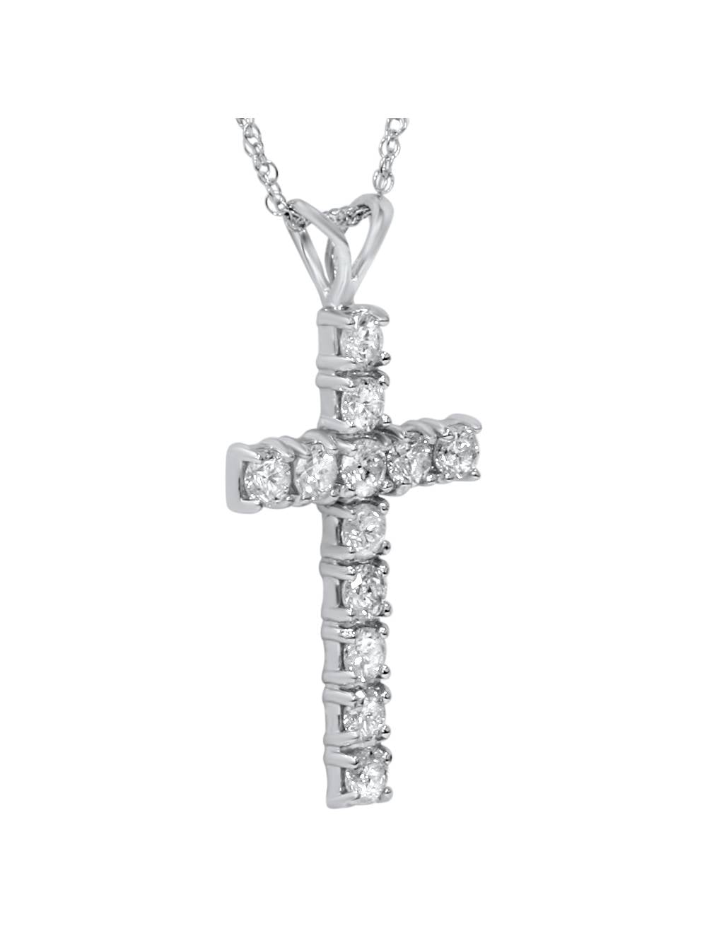 Diamond Cross Pendant 14K 