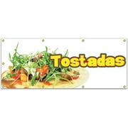 96 in. Tostadas Banner with Concession Stand Food Truck Single Sided