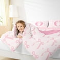 thumbnail image 4 of jejeloiu Personalized Gifts Bow Bedding Comforter Set,Letter O Twin Comforter Sets,Pink Bow Bowknot Bedding Set,Lightweight Room Decoration Reversible,3-Piece, 4 of 7