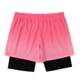 thumbnail image 2 of CASELAND Men's 2 in 1 Quick Dry Running Shorts Gym Athletic Workout Shorts for Men Swim trunks with Compression Liner, Watermelon Red XL, 2 of 8