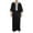 01 Black, variant on Awdenio Men's Robe Kaftan Thobe Long Sleeve Robe Gown Casual Cotton Linen Button Muslim Standing Neck Pocket Long Shirt Fashion Robe