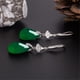 thumbnail image 3 of HomeKingdee Women's Teardrop Green Agate Earrings with Micro-Set Diamonds - Metal Long Green Chalcedony Hook Earrings for Home and Party Use, 3 of 5
