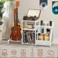thumbnail image 5 of Record Player Stand Guitar Stand & Record Player Table - 3-Tier Vinyl Record Storage for Acoustic, Electric Guitar, Violin, Bass, Speaker, Amp, 5 of 7