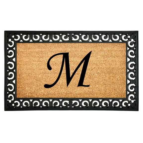 Gabriel Monogram Doormat, 18" x 30" (Letter M)