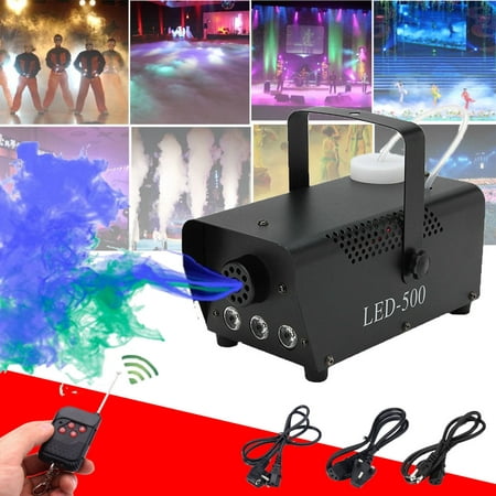 Lv. life 500W RGB LED Fog Machine Remote Control Stage Fogger Smoke Maker Kit US Plug, RGB Fog Machine, RGB