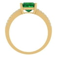 thumbnail image 4 of 1.62 ct Princess Cut Simulated Emerald Solitaire with Simulated Diamond Accents 18K Yellow Gold Womens Engagement Ring, 4 of 5