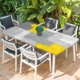 thumbnail image 2 of Yellow Grey Table Cloths for 5 Foot Rectangle Tables, Abstract Geometric Oil Painting Vintage Gradient Patio Waterproof Elastic Fitted Tablecloths, Washable Rectangular Table Cover for Camping, 2 of 8