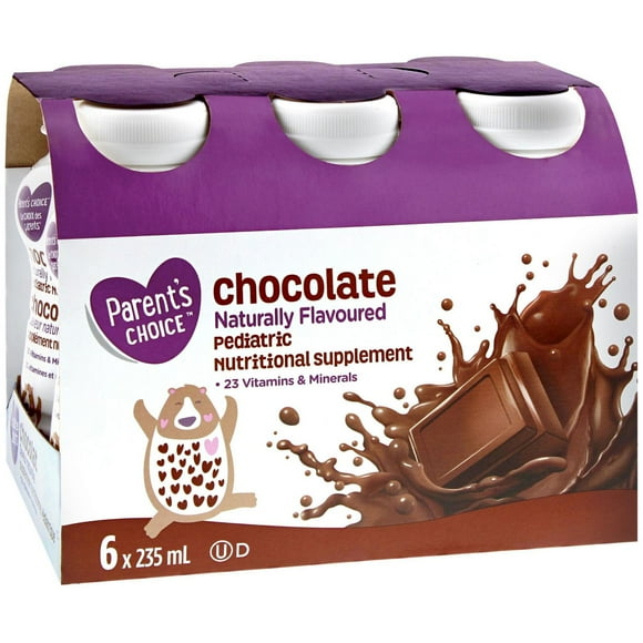 Supplément nutritionnel pédiatrique saveur naturelle de chocolat Le choix des parents 6 x 235 ml