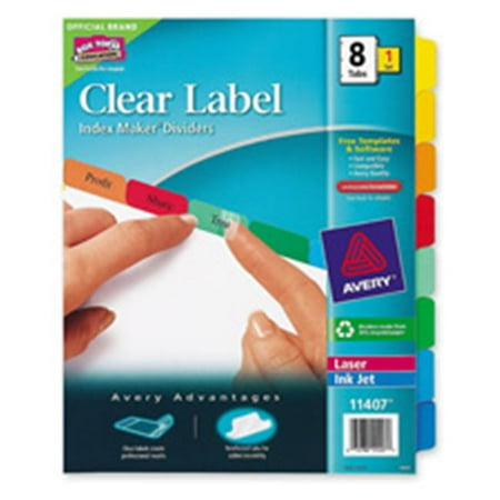 Avery Consumer Products AVE11406 Index Maker- Laser-Inkjet- 5 Tab- 1 Set- Multicolor