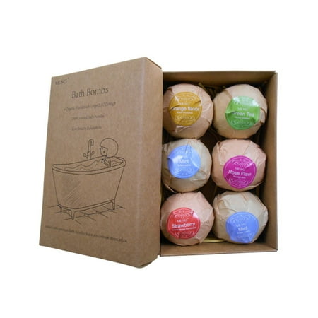 6pcs/set Organic Handmade Bubble Bath Bombs for Women Relaxation & Aromatherapy Best (What's The Best Bubble Bath)