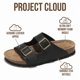 thumbnail image 2 of Sandalia plana Venita negra de cuero genuino Project Cloud, 2 of 6