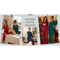 thumbnail image 6 of UVN Womens Pajamas Sets Long Sleeve Tops and Long Pants 2 Piece Outfit Fall Sleepwear Nightwear Soft Pjs Lounge Sets, 6 of 8