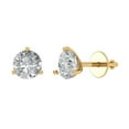 thumbnail image 2 of 1.5 Ct Round Cut Studs Clear Moissanite 18K Yellow Solid Solid Gold Everyday Dainty Earrings Screw Back, 2 of 7