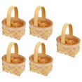 thumbnail image 4 of 5pcs Woven Baskets with Handle Handmade Gift Holders for Party Favors, Festive Decor, and Home Storage, 4 of 4