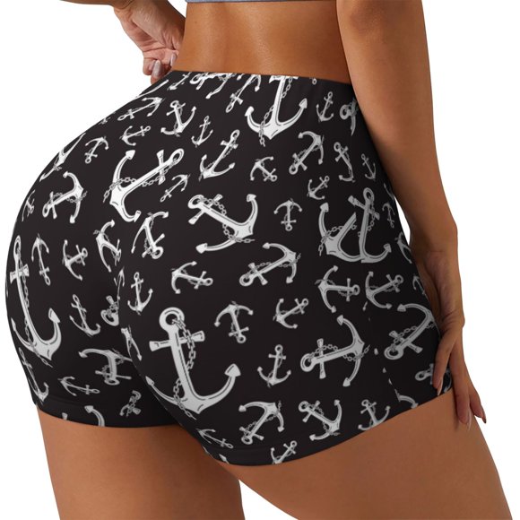Disketp Anchors for Scrunch Butt Workout Shorts Women Seamless Soft Smooth Gym Yoga Scrunch Active Shorts-Large