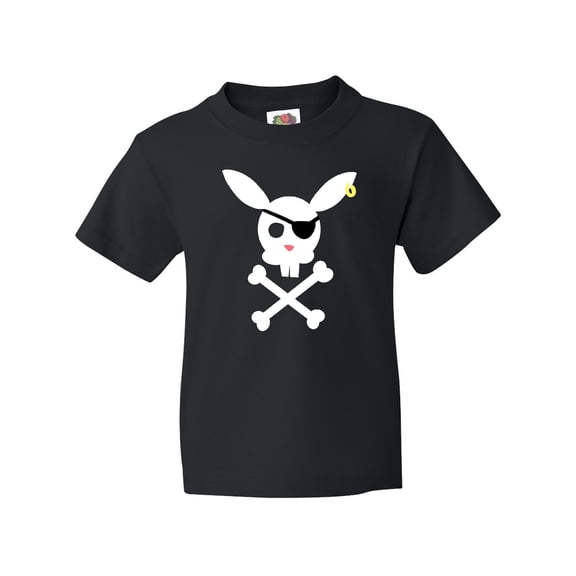 Inktastic Cute Easter Pirate Bunny with Eyepatch and Earring Youth T-Shirt