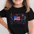 thumbnail image 2 of AHTJRT Girls Patriotic Shirts American Birthday Tee Tops Summer 4th of July Short Sleeve Tee Shirts Black 5-6 Years, 2 of 6