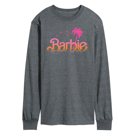 Barbie - Water Reflected - Palm Trees & Birds - Men's Long Sleeve T-Shirt