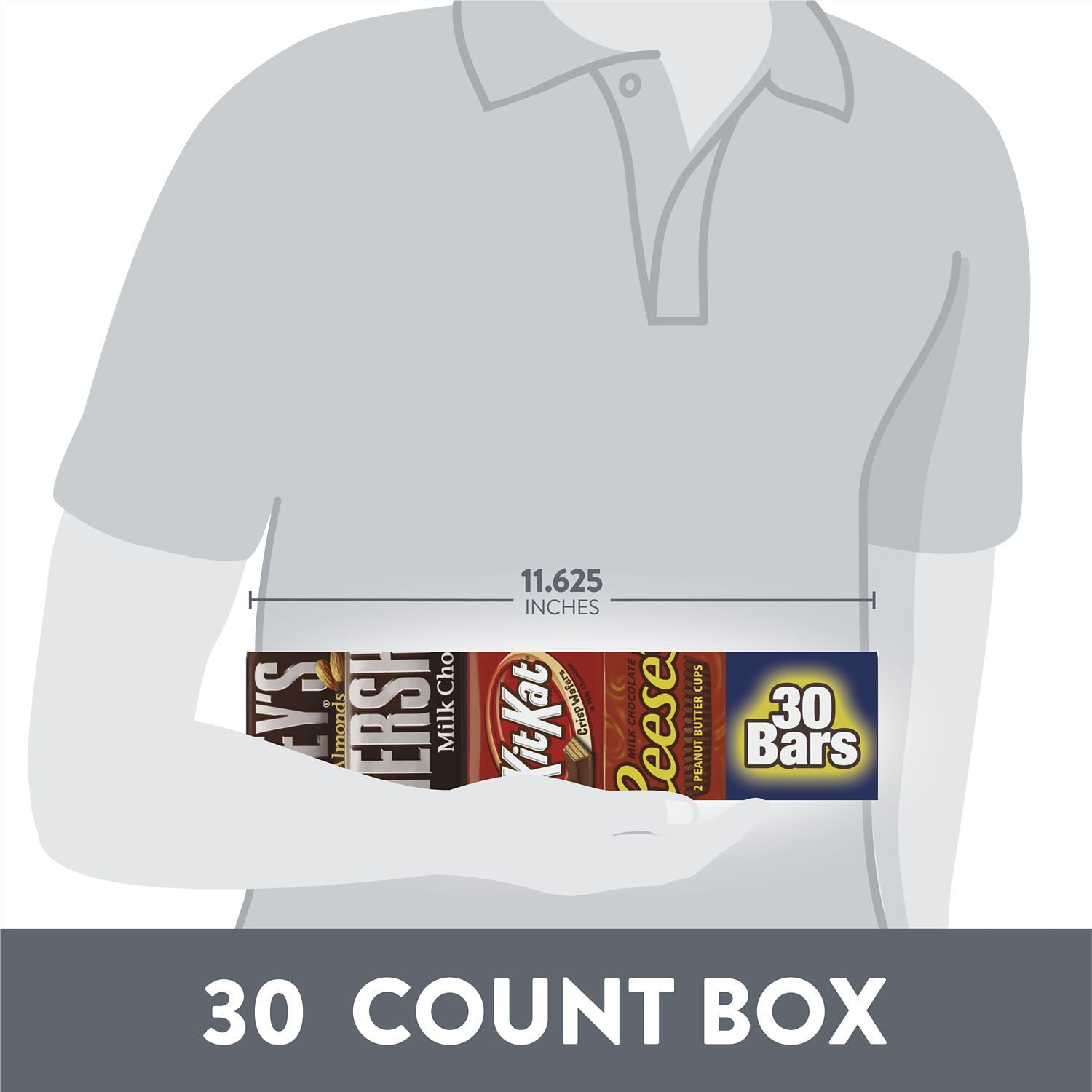 Hershey's, Full Size Variety Pack Candy Bars, 30 Ct
