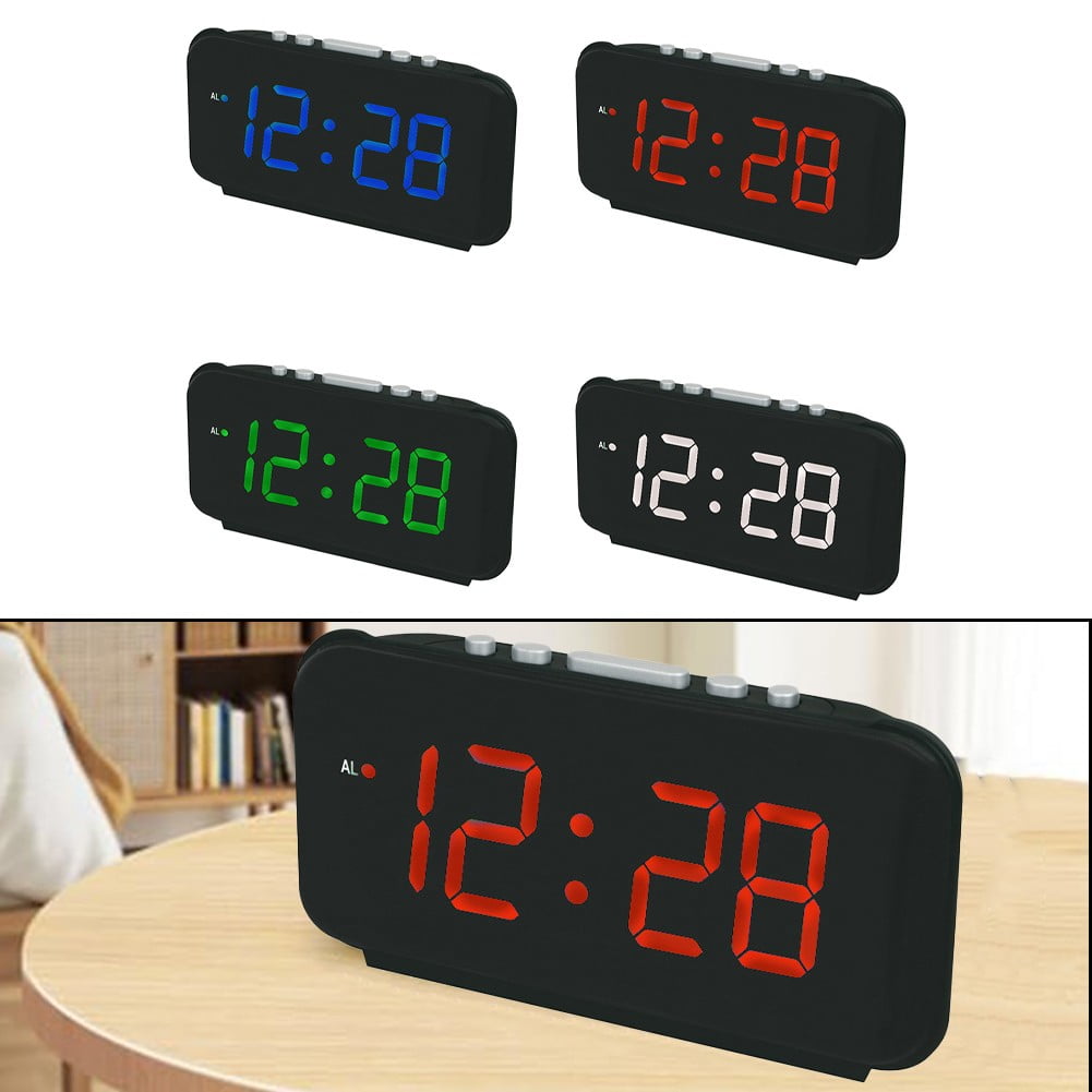 AFQH Compact LED Digital Alarm Clock for Bedside or Desk with Multiple Colors