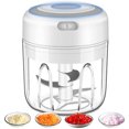 thumbnail image 1 of Mini picadora de alimentos eléctrica, procesadora de ajo con molienda rápida, 250 ml, color blanco, fácil de limpiar, material de calidad alimentaria, 1 of 7