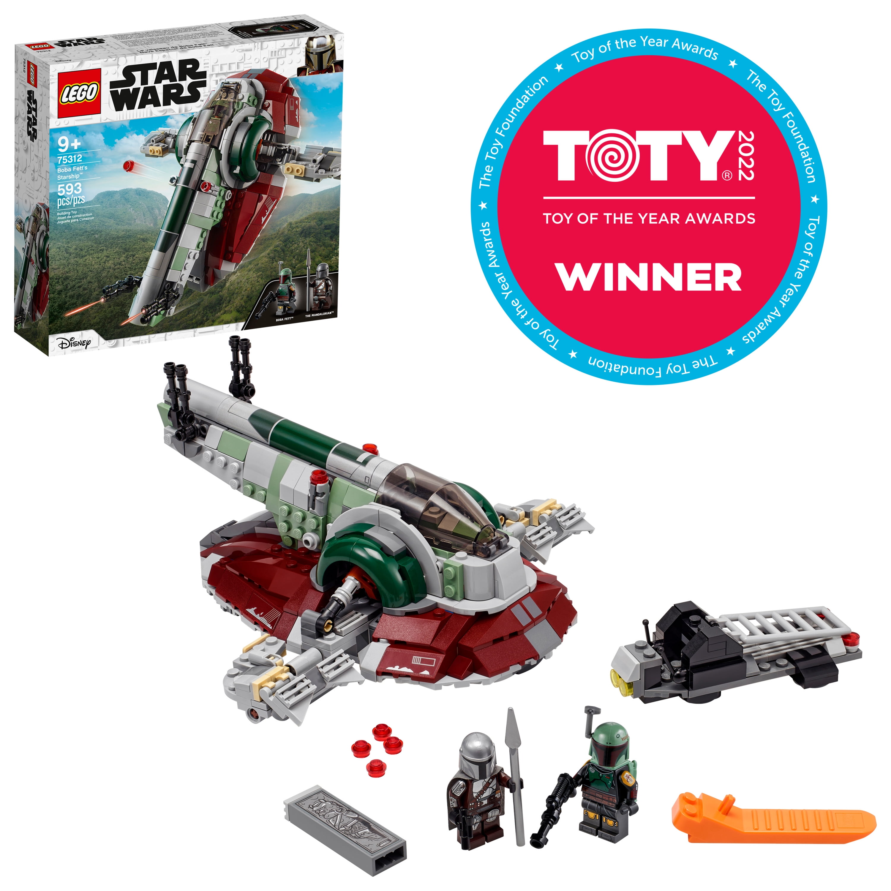 LEGO Star Wars Boba Fetts Starship 75312 Building Toy; Awesome Gift Idea for Kids (593 Pieces)