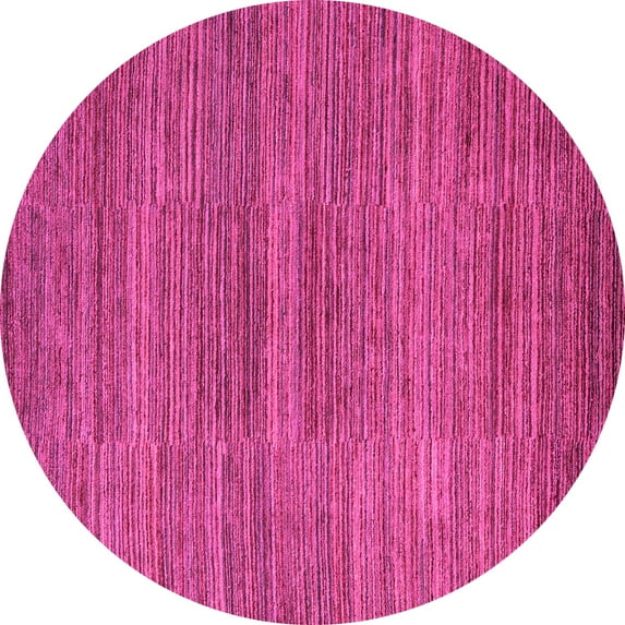 Ahgly Company Indoor Round Abstract Pink Modern Area Rugs, 3' Round