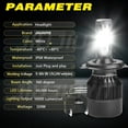 thumbnail image 6 of H4 LED Headlight Bulbs for 2000-2006 Mitsubishi Montero High and Low Beam Plug & Play 14000LM 6000K, 2 Bulbs, 6 of 10