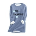thumbnail image 2 of DPTALR T-Shirts à Manches Longues pour Femmes, Col Rond, Peluche Épaissie, Chauds, 2 of 3