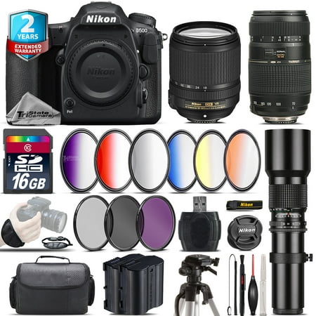 Nikon D500 DSLR + AFS 18-140mm VR + 70-300mm Lens + Extra Battery - 16GB