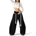 thumbnail image 4 of Casual Wide Leg Pants for Women Baggy Barrel Sweatpants Elastic Waist Lantern Trouser Pants, 4 of 7