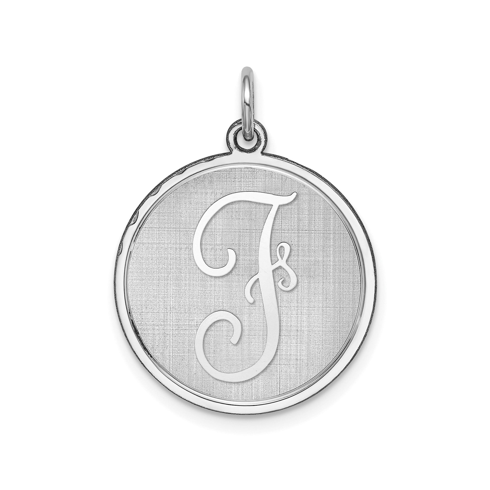 Sterling Silver Round Pendant Necklace with Script Letter J Engraving, Custom Monogram Initial Jewelry for Women or Unisex Wear, Minimalist Personalized Alphabet Charm