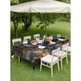 thumbnail image 5 of 60x102 Inch Outdoor Tablecloth with Umbrella Hole Zipper Rectangle Modern Abstract Rectangular Tablecloths Outside Waterproof Luxury Black Golden Marble Texture Patio Table Cover for Picnic Party, 5 of 8