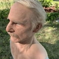 Adult Size Novelty Halloween Latex Head Mask, Realistic Old Man Face