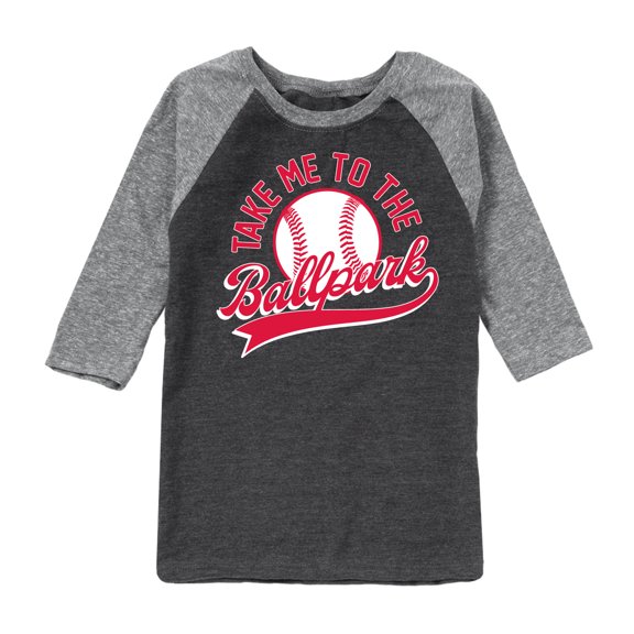 Instant Message - Take Me To The Ballpark - Toddler & Youth Raglan Graphic T-Shirt