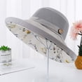 thumbnail image 6 of Summer Mesh Sun Hats for Women Lightweight Beach Hat Floral UPF50+ Packable Wide Brim Bucket Hat with Chin Strap, 6 of 7