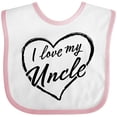 thumbnail image 3 of Inktastic I Love My Uncle in Black Chalk Heart Boys or Girls Baby Bib, 3 of 4