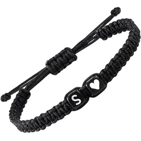 Father's Day Gifts Matching Couple Bracelets Letter Initial Bracelet for Men Women Cute Anniversary Gifts Mother Father Son Daughter Him Her Boyfriend Girlfriend Friendship Bestfriend