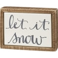 thumbnail image 1 of Let It Snow Mini Box Sign, 4-inch Length, Wood and Enamel, 1 of 4
